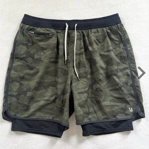 Vuori Stockton Shorts, Green Camo, Size Large
